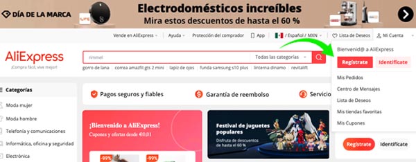 Compra en AliExpress para comprar desde México