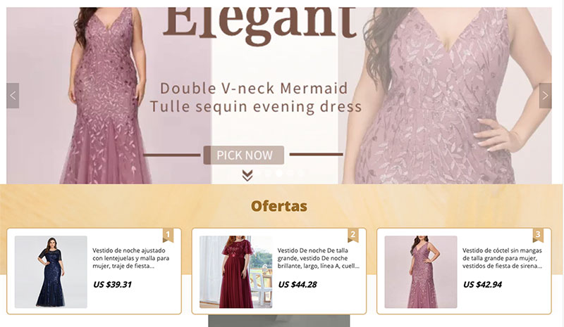 Vestidos de fiesta tallas grandes